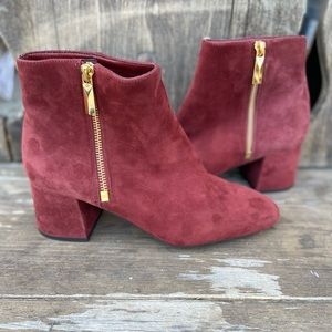 D22 tronchetto donna MICHAEL KORS bordeaux suede boots women.